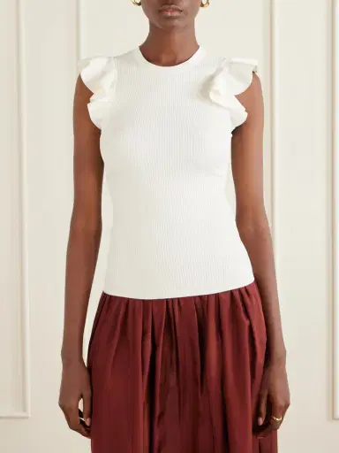 Zimmermann Aster Frill Racer Ribbed-knit Tank | Thumbnail 3