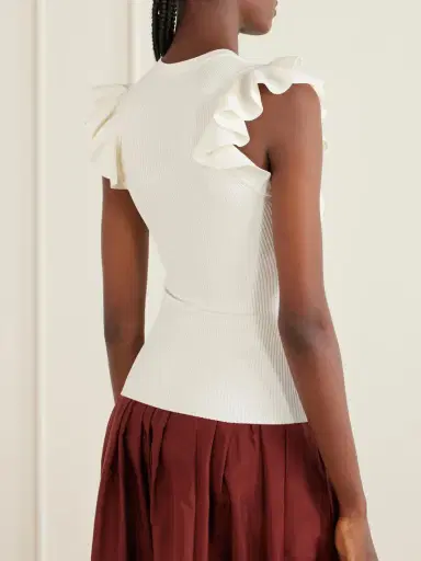 Zimmermann Aster Frill Racer Ribbed-knit Tank | Thumbnail 4