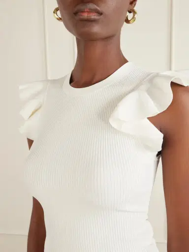 Zimmermann Aster Frill Racer Ribbed-knit Tank | Thumbnail 5