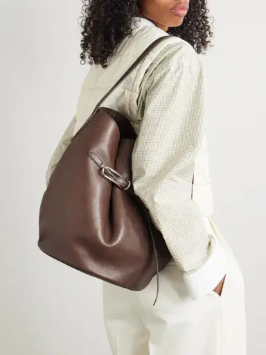 Liffner Buckled Leather Bucket Bag - Dark brown | Thumbnail 2