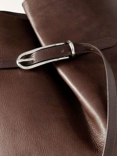 Liffner Buckled Leather Bucket Bag - Dark brown | Thumbnail 4