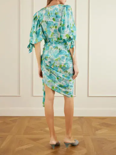 Chloé Draped Floral-print Silk Mini Dress | Thumbnail 3