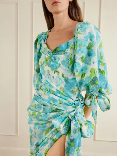 Chloé Draped Floral-print Silk Mini Dress | Thumbnail 4