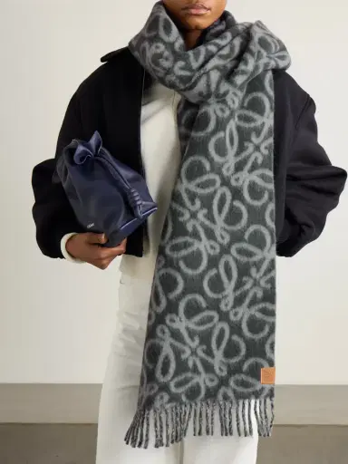 Loewe Fringed Jacquard-knit Scarf | Thumbnail 2