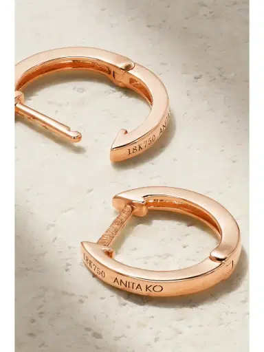 Anita Ko Huggies 18-karat Rose Gold Hoop Earrings | Thumbnail 4