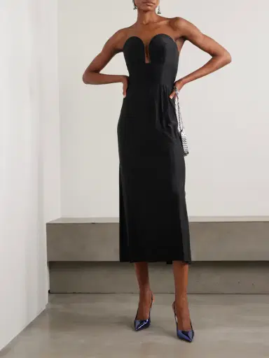 Rabanne Strapless Stretch-jersey Midi Dress | Thumbnail 2