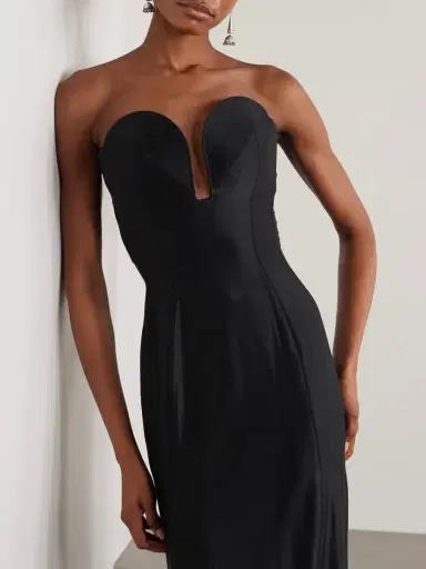 Rabanne Strapless Stretch-jersey Midi Dress | Thumbnail 3