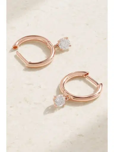 Anita Ko 18-karat Rose Gold Diamond Hoop Earrings | Thumbnail 3