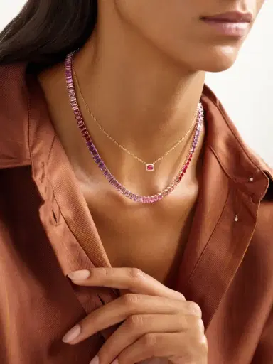 SHAY 18-karat Rose Gold, Ruby And Diamond Necklace | Thumbnail 4 SHAY 18-karat Rose Gold, Ruby And Diamond Necklace | Thumbnail 4