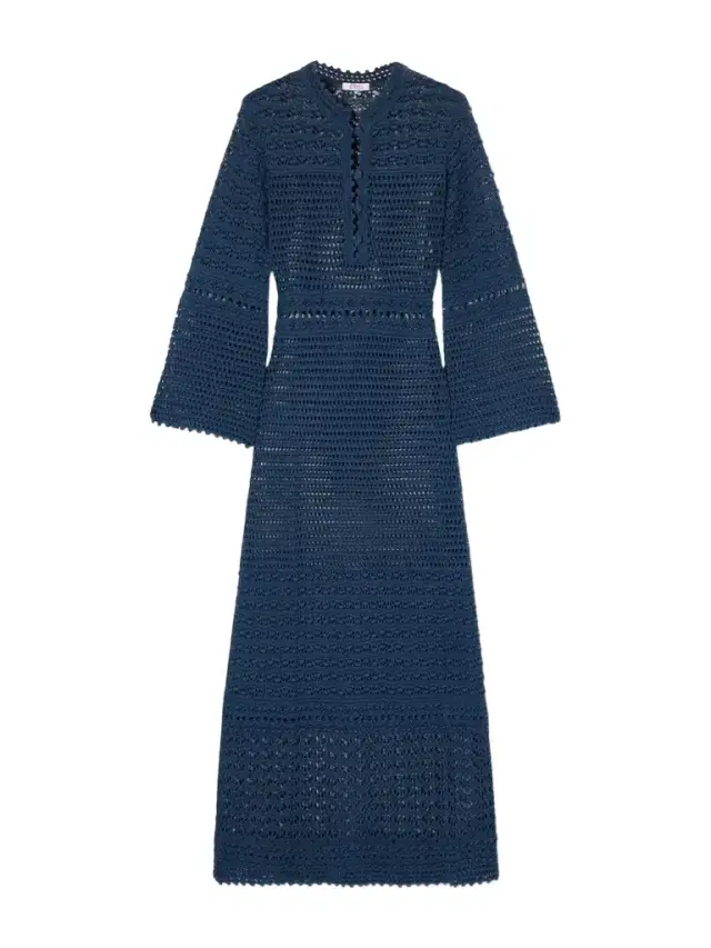 Madone Open-knit Cotton-blend Maxi Dress - Petrol Madone Open-knit Cotton-blend Maxi Dress - Petrol