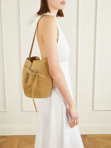 Liffner Belted Suede Bucket Bag | Thumbnail 3 Liffner Belted Suede Bucket Bag | Thumbnail 3