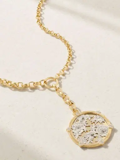 Foundrae Resilience Heavy Mixed Belcher 18-karat Yellow And White Gold Diamond Necklace | Thumbnail 4