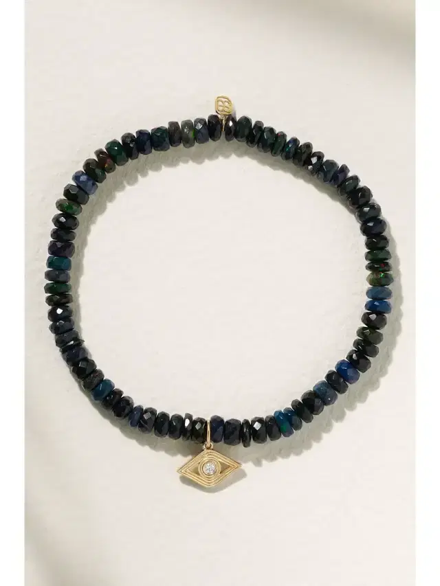 Small Evil Eye 14-karat Gold, Opal And Diamond Bracelet