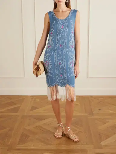 BODE Sea Flower Beaded Silk Dress | Thumbnail 2 BODE Sea Flower Beaded Silk Dress | Thumbnail 2