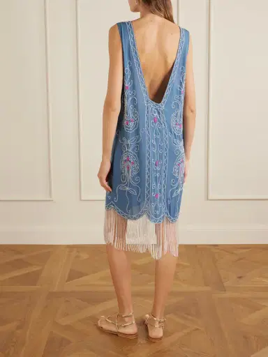 BODE Sea Flower Beaded Silk Dress | Thumbnail 3 BODE Sea Flower Beaded Silk Dress | Thumbnail 3