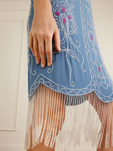 BODE Sea Flower Beaded Silk Dress | Thumbnail 4 BODE Sea Flower Beaded Silk Dress | Thumbnail 4