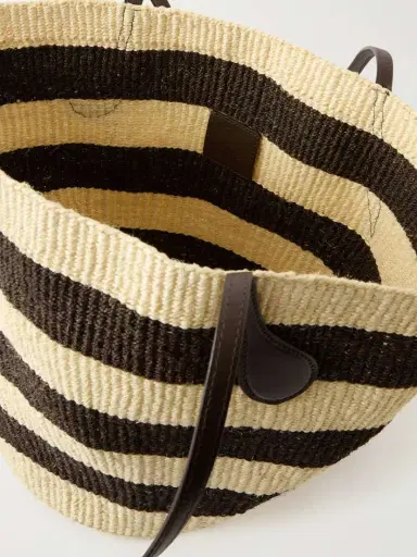 Liffner Leather-trimmed Striped Sisal Tote | Thumbnail 6 Liffner Leather-trimmed Striped Sisal Tote | Thumbnail 6