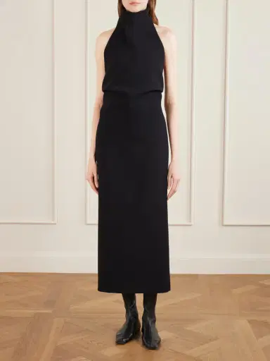 Khaite Roxanne Crepe Midi Dress | Thumbnail 3 Khaite Roxanne Crepe Midi Dress | Thumbnail 3