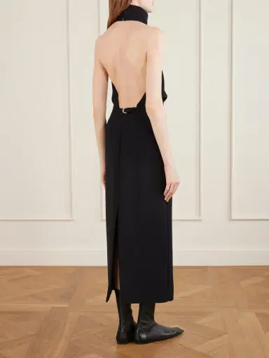 Khaite Roxanne Crepe Midi Dress | Thumbnail 4 Khaite Roxanne Crepe Midi Dress | Thumbnail 4
