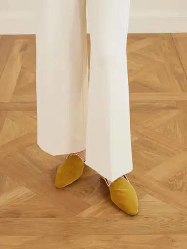 TOTEME Leather-trimmed Velvet Slippers | Thumbnail 2 TOTEME Leather-trimmed Velvet Slippers | Thumbnail 2