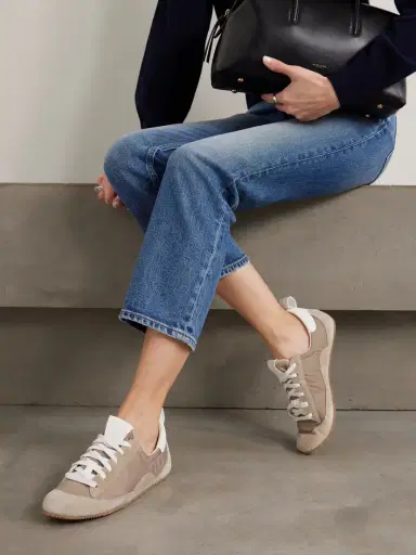 Jamie Haller Sacchetto Leather And Suede-trimmed Shell Sneakers | Thumbnail 2