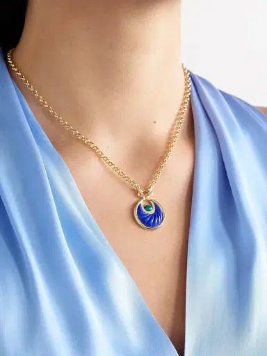 L’Atelier Nawbar Circus Moon Big 18-karat Gold Multi-stone Necklace | Thumbnail 2