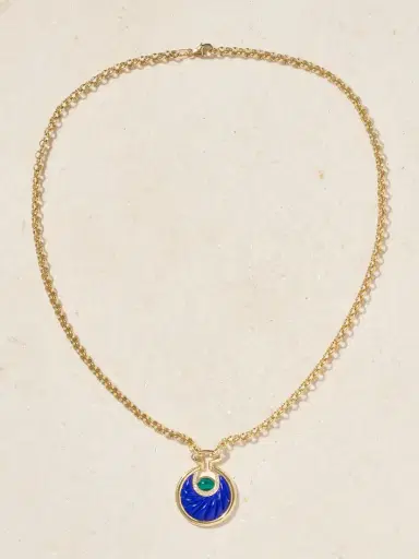 L’Atelier Nawbar Circus Moon Big 18-karat Gold Multi-stone Necklace | Thumbnail 4