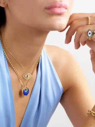 L’Atelier Nawbar Circus Moon Big 18-karat Gold Multi-stone Necklace | Thumbnail 5
