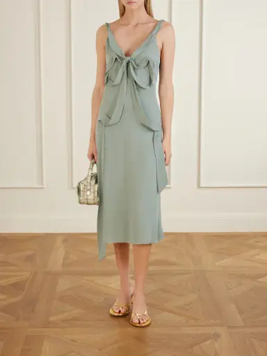 Acne Studios Dowla Silk Crepe De Chine Midi Dress | Thumbnail 2