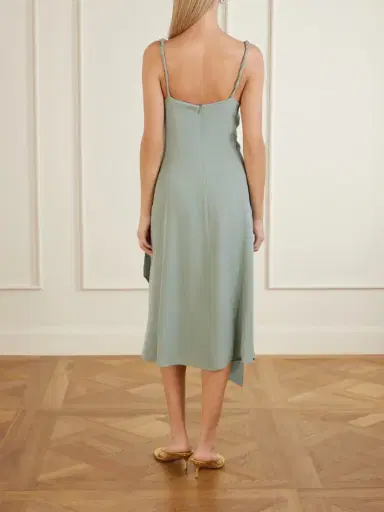Acne Studios Dowla Silk Crepe De Chine Midi Dress | Thumbnail 3