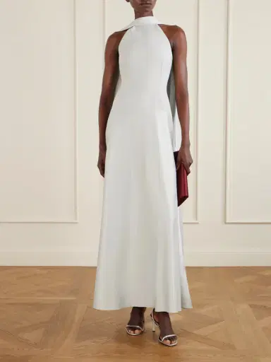 Solace London Cece Cape-effect Crepe And Satin Gown | Thumbnail 2 Solace London Cece Cape-effect Crepe And Satin Gown | Thumbnail 2