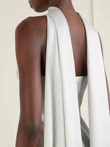 Solace London Cece Cape-effect Crepe And Satin Gown | Thumbnail 4 Solace London Cece Cape-effect Crepe And Satin Gown | Thumbnail 4