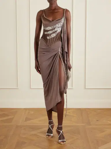 Wiederhoeft Embellished Draped Knitted Midi Skirt | Thumbnail 2 Wiederhoeft Embellished Draped Knitted Midi Skirt | Thumbnail 2