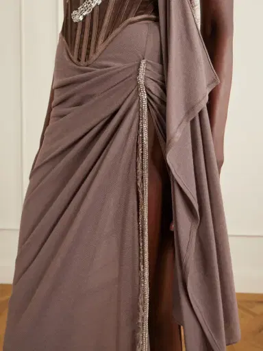 Wiederhoeft Embellished Draped Knitted Midi Skirt | Thumbnail 5 Wiederhoeft Embellished Draped Knitted Midi Skirt | Thumbnail 5