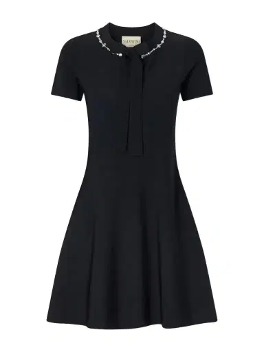 Valentino Garavani Bow-detailed Embellished Jersey Mini Dress | Thumbnail 1 Valentino Garavani Bow-detailed Embellished Jersey Mini Dress | Thumbnail 1