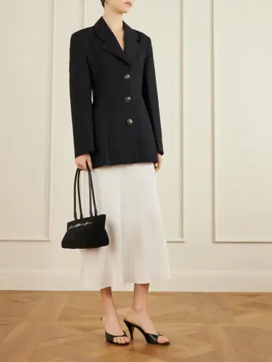 DeMellier The New York Shoulder Leather-trimmed Suede Bag | Thumbnail 2