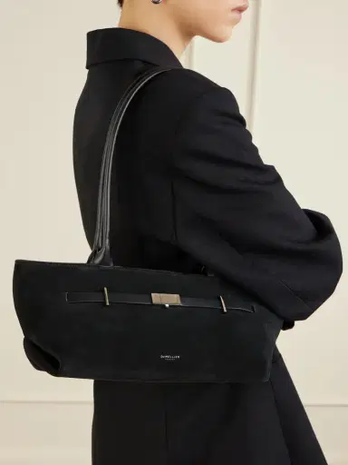 DeMellier The New York Shoulder Leather-trimmed Suede Bag | Thumbnail 3