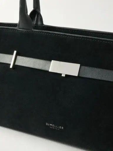 DeMellier The New York Shoulder Leather-trimmed Suede Bag | Thumbnail 5
