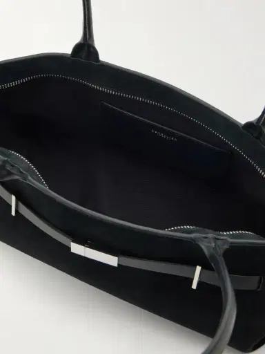 DeMellier The New York Shoulder Leather-trimmed Suede Bag | Thumbnail 6