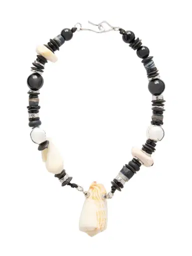TOHUM Samsara Silver, Onyx And Seashell Necklace | Thumbnail 1