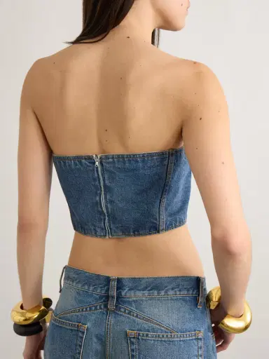 Alaïa Denim Bustier Top | Thumbnail 3