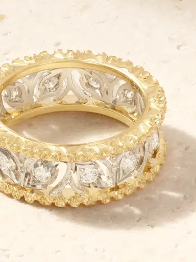 Buccellati Ramage Eternelle 18-karat Yellow And White Gold Diamond Ring | Thumbnail 3
