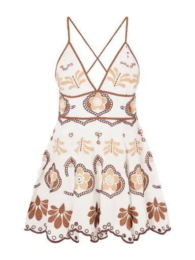 Charo Ruiz Jela Broderie Anglaise Cotton-blend Mini Dress | Thumbnail 1 Charo Ruiz Jela Broderie Anglaise Cotton-blend Mini Dress | Thumbnail 1