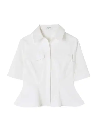 Alaïa Paneled Cotton-poplin Peplum Shirt | Thumbnail 1