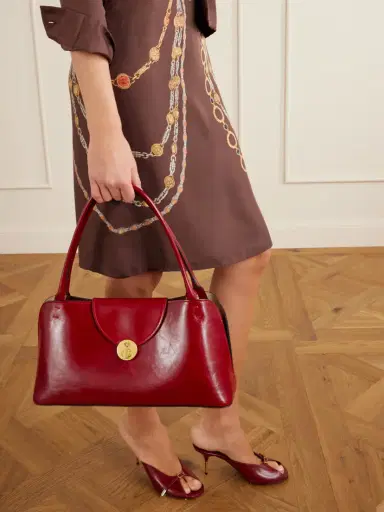 Versace Vivian Medium Glossed-leather Shoulder Bag | Thumbnail 2 Versace Vivian Medium Glossed-leather Shoulder Bag | Thumbnail 2