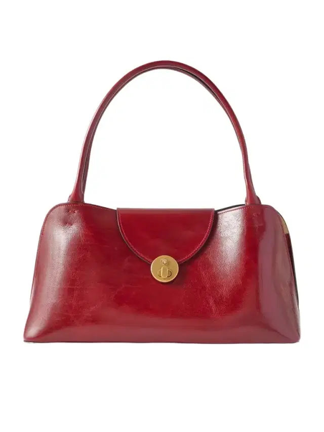 Vivian Medium Glossed-leather Shoulder Bag