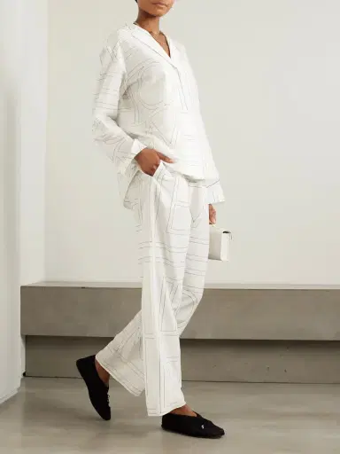 TOTEME Embroidered Organic Cotton And Silk-blend Shirt | Thumbnail 2