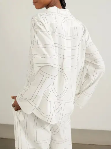 TOTEME Embroidered Organic Cotton And Silk-blend Shirt | Thumbnail 4