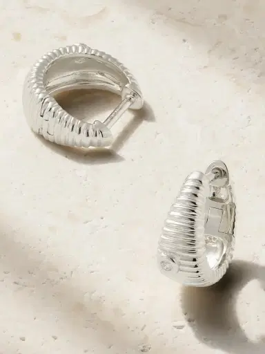 Yvonne Léon 9-karat White Gold Diamond Hoop Earrings | Thumbnail 3