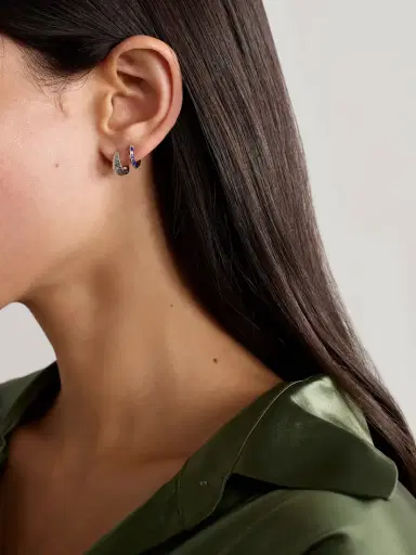 Yvonne Léon 9-karat White Gold Diamond Hoop Earrings | Thumbnail 4